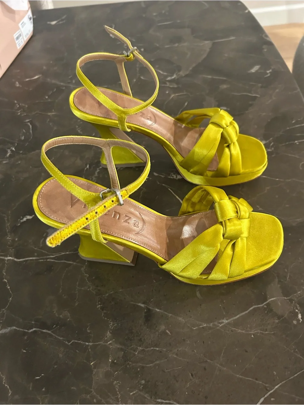 Vicenza Knotted Platform Heel Moss